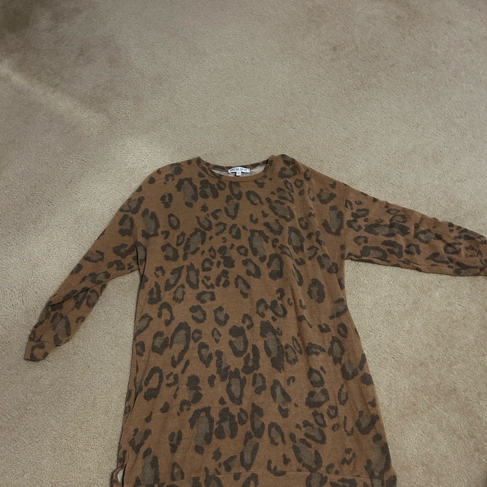 Leopard Print Long Sleeve Dress